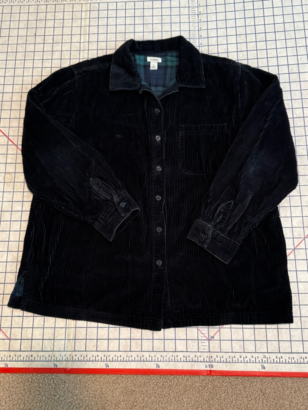 Vintage L.L. Bean Black Corduroy Overshirt with Chest Pocket